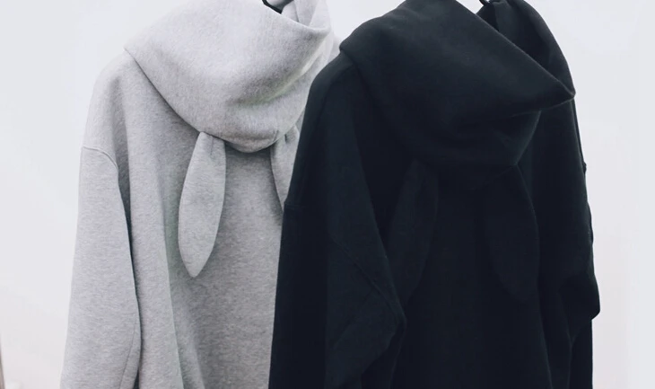 Christmas Sweatshirt Women Hoodies Long Sleeve Patchwork Rabbit Ear Hooded Sweatshirts Female Lady Autumn Hoodie Jacket Coat | Женская