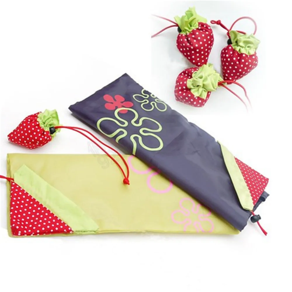 

1pc Hot Sale Nylon Folding Reusable Eco Grocery Tote Shopper Strawberry Storage Handbag Shopping Good Helper