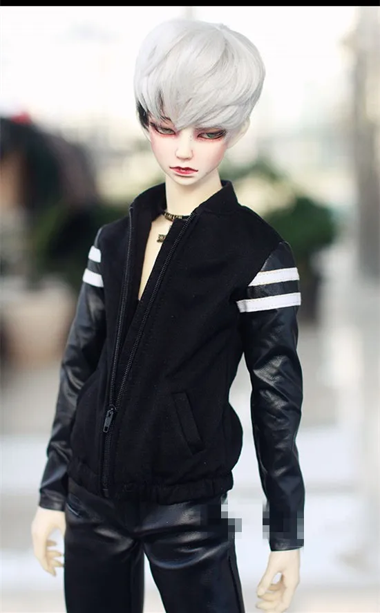 Прекрасная черная-кожаная стеганая куртка для BJD кукла 1/4 MSD, 1/3 SD13, SD17 дядя Кукла Одежда CMB70