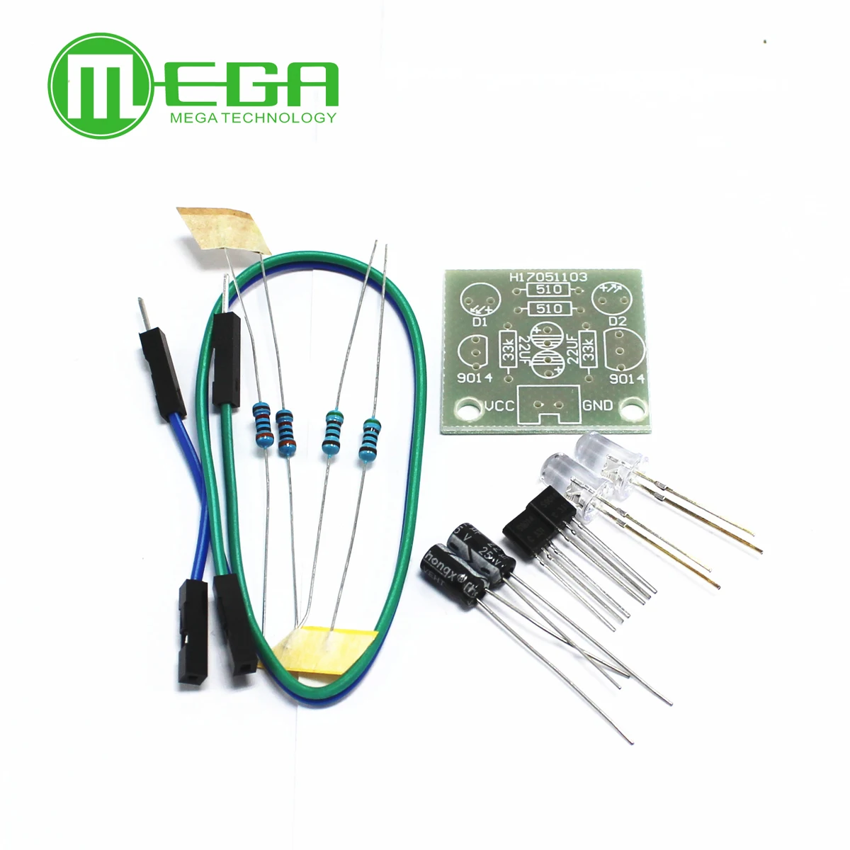 5 мм светильник светодиодный синий простой флэш схема DIY Kit модуль транзистор 30 к