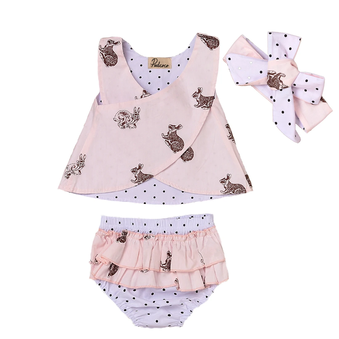 Hi Baby Store/летние футболки без рукавов с принтом кроликов для маленьких девочек +