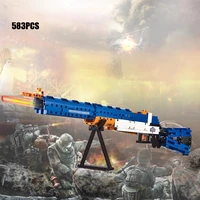 technical military world war united states m1 garand rifle building block gun model ww2 brick with soft bullet toy collection