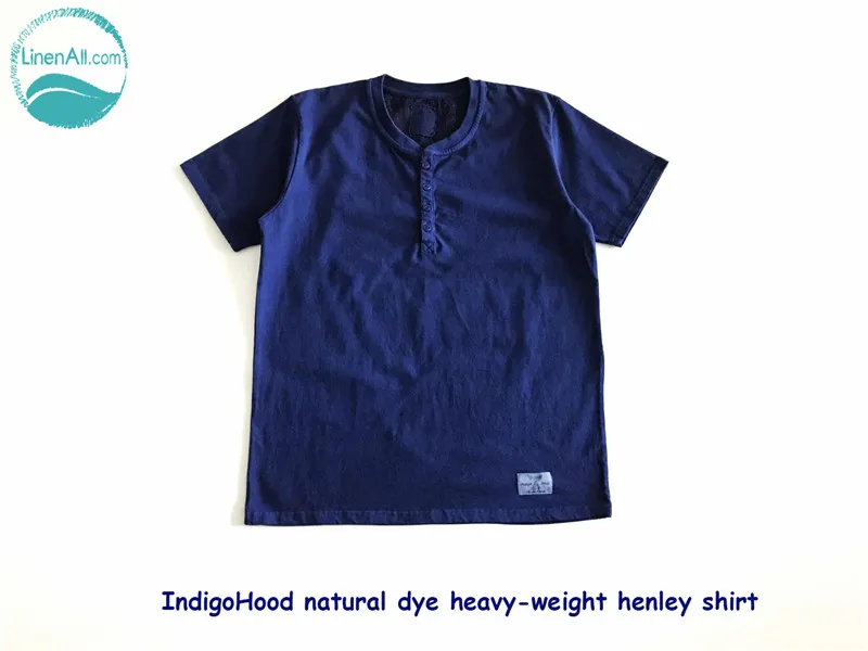 LinenAll мужская синяя витражная индигокация тяжелое растение ручной работы