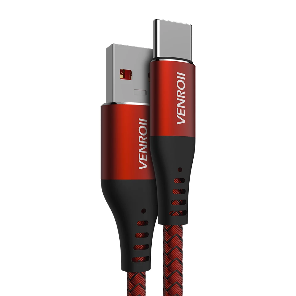 Venroii 5A usb type C кабель Быстрая зарядка для супер быстрой зарядки для huawei mate 30 20 10 P30 P20 P10 Pro type-C USBC телефонный шнур - Цвет: Red