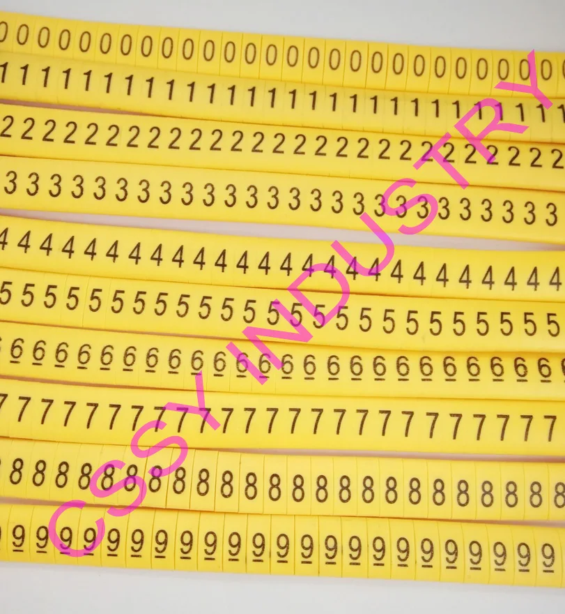 500 шт./лот бесплатная доставка фотовысота 4 кв. мм плоский маркер кабеля 0 9 10 разные