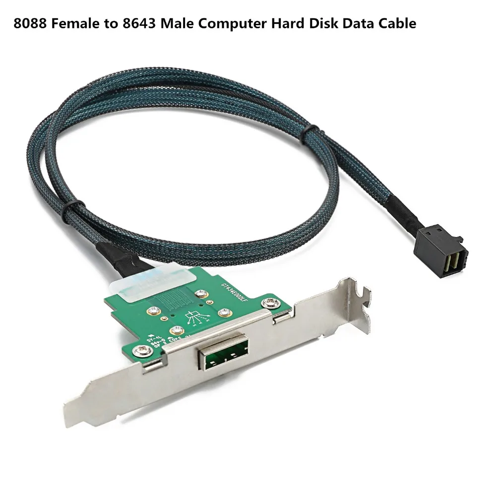 

Cabledeconn Server Transmission Cable SFF-8088 Female to SFF-8643 Computer Hard Disk Data Cable 0.8m