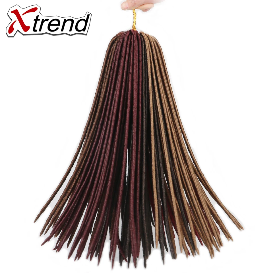Xtrend 18 дюймов 24 корни химическое крючком тесьмы дреды волос для женский черный