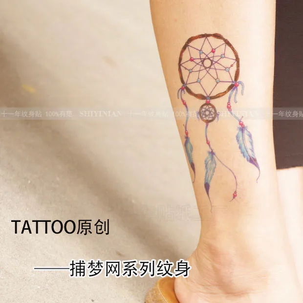 Dream Catcher Waterproof Temporary Tattoos stickers lace mandala dreamcatcher Big tatoo Water Transfer fake flash tattoo Leg Arm | Красота и