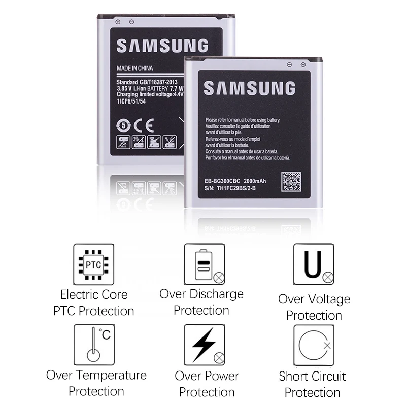 Оригинальная батарея для SAMSUNG Galaxy Core основная G360 G361F G361H G360H EB-BG360CBC 2000mAh полная