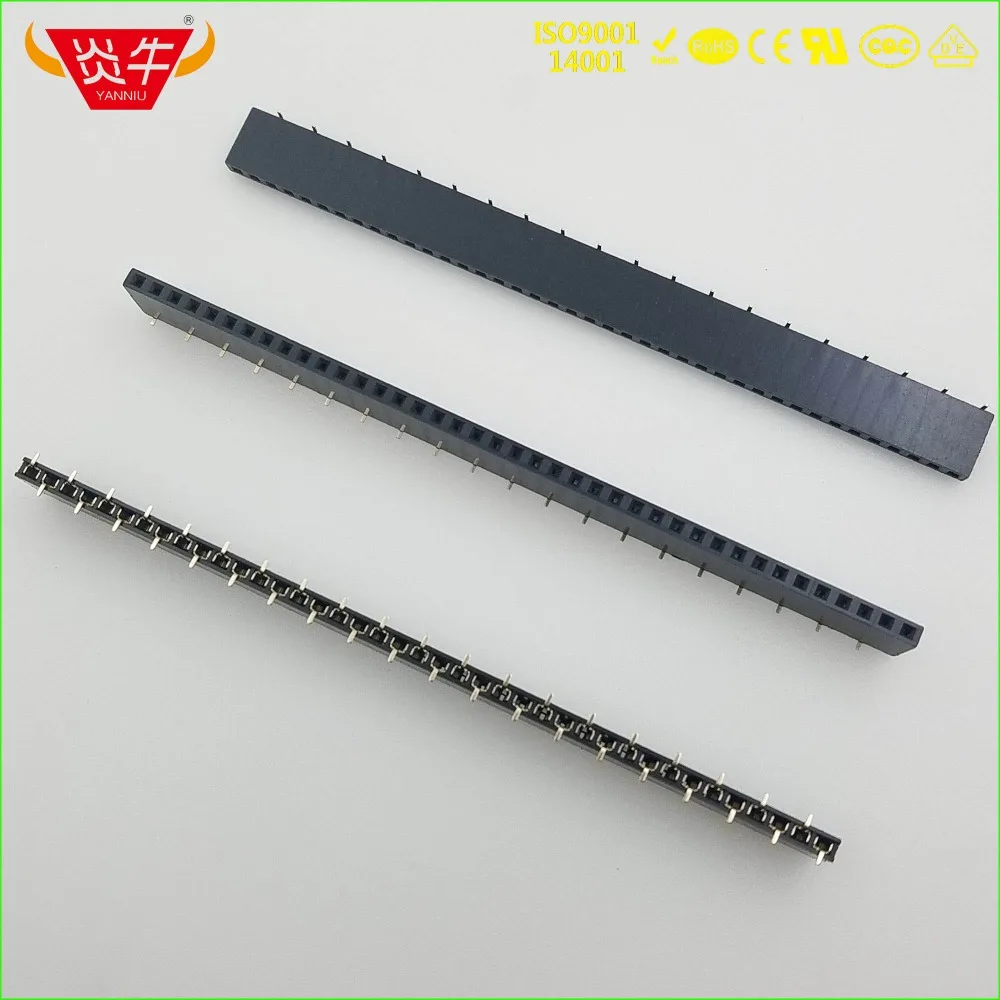 Однорядный вертикальный разъем SMT 1X40P с позолоченным штекером 2 54 мм|Соединители| |