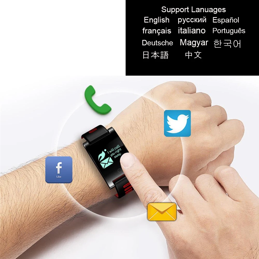 Aihontai DM68 плюс Смарт Браслет артериального давления монитор сердечного ритма Bluetooth