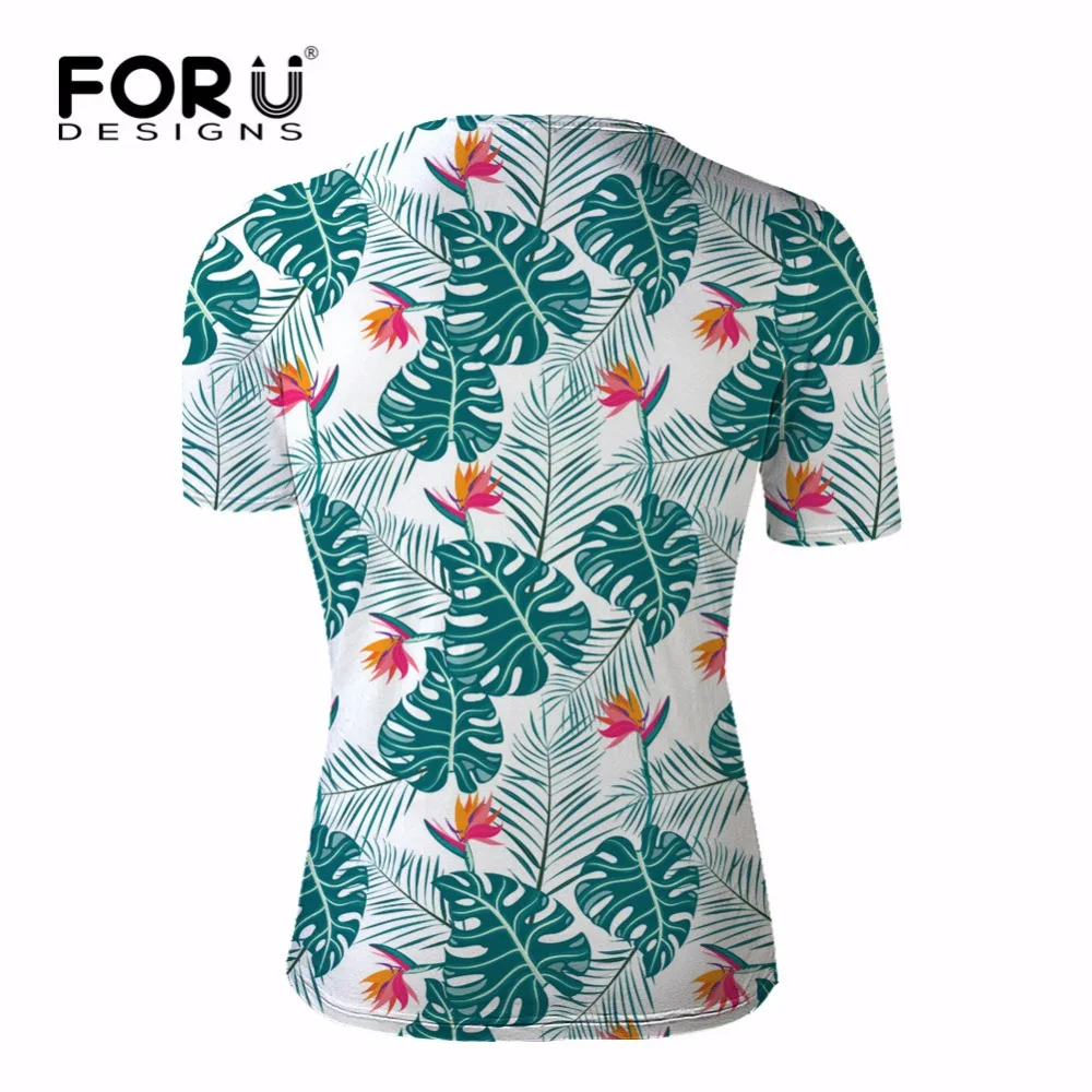 FORUDESIGNS/Летняя Гавайская Мужская футболка с коротким рукавом тропическим лесом