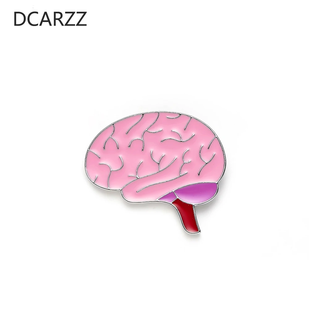 DCARZZ мозговой значок, медицинский доктор неврология, подарок, розовая эмалированная булавка, металлические трендовые ювелирные изделия, Милые Броши, Женские аксессуары