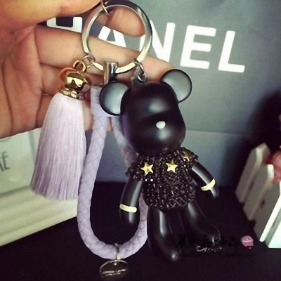 lavender Bomgom кисточки мультфильм Popobe хмурый медведь брелок милый мешок держатель с подвеской мультфильм смолы брелок Fo-K004-black - Цвет: lavender