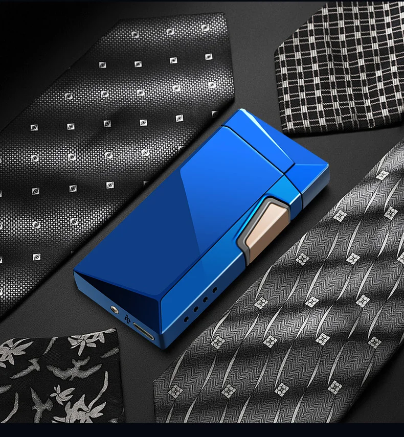 Цинковый сплав электронная импульсная Usb перезарядка сенсорная электрическая дуговая сигарета дисплей зажигалка