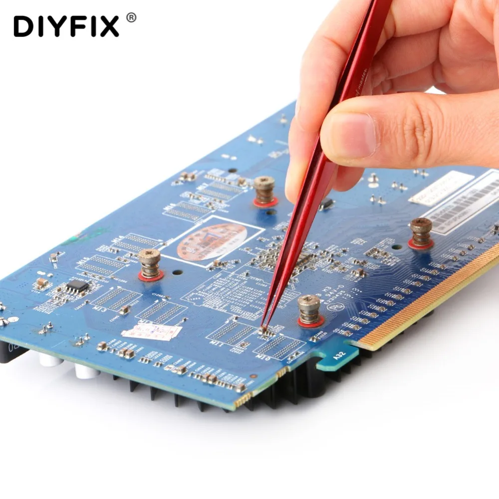 DIYFIX ультра точность Прямой пинцет антимагнитный с гальваническим покрытием