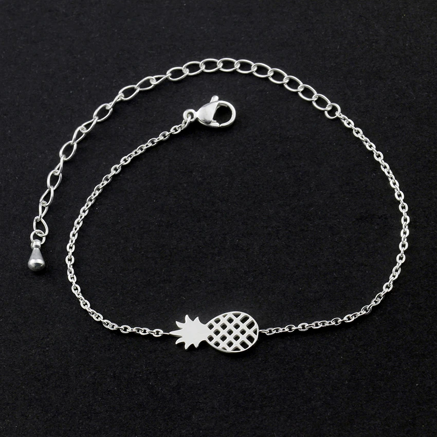 Minimalism Pineapple Bracelet For Women Dainty Gifts BFF Jewelry Stainless Steel Rose Gold Chain Femme | Украшения и аксессуары