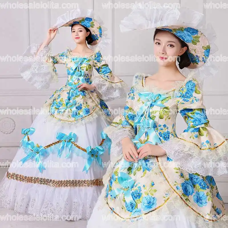 Новинка 2017 года Рококо Мария с цветочным принтом Антуанетта платья мягкие белые