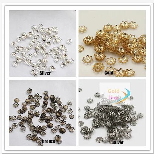 

300 pcs 6mm Silver /gold Plated Flower Bead Caps Jewelry Findings Wholesale