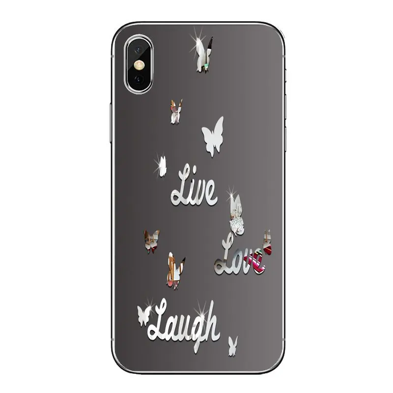 Любовь. Смеяться. Live Life с принтом цитатой для iPod Touch iPhone 4 4S 5 5S 5C SE 6 6S 7 8 X XR XS Plus MAX