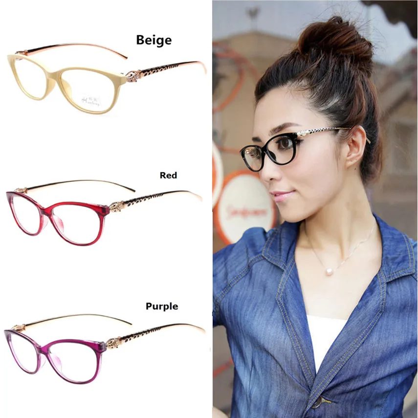 

Fashion Cheetah Earstems glasses frames Women Ladies Leopard Decorative Reading Glasses frames No Degree