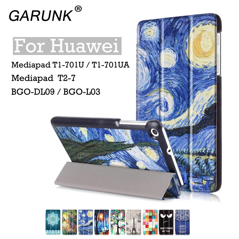 Чехол Garunk MediaPad T1 701u для Huawei 7 0 tablet 701U BGO DL09 L03 Lte 701UA с цветным узором|cover for huawei mediapad|t1