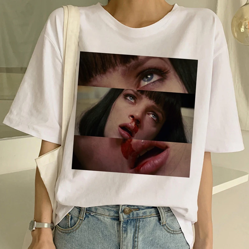 Топ с забавным принтом футболка для женщин Mia Ulzzang летняя модная Дева Мэри Миа
