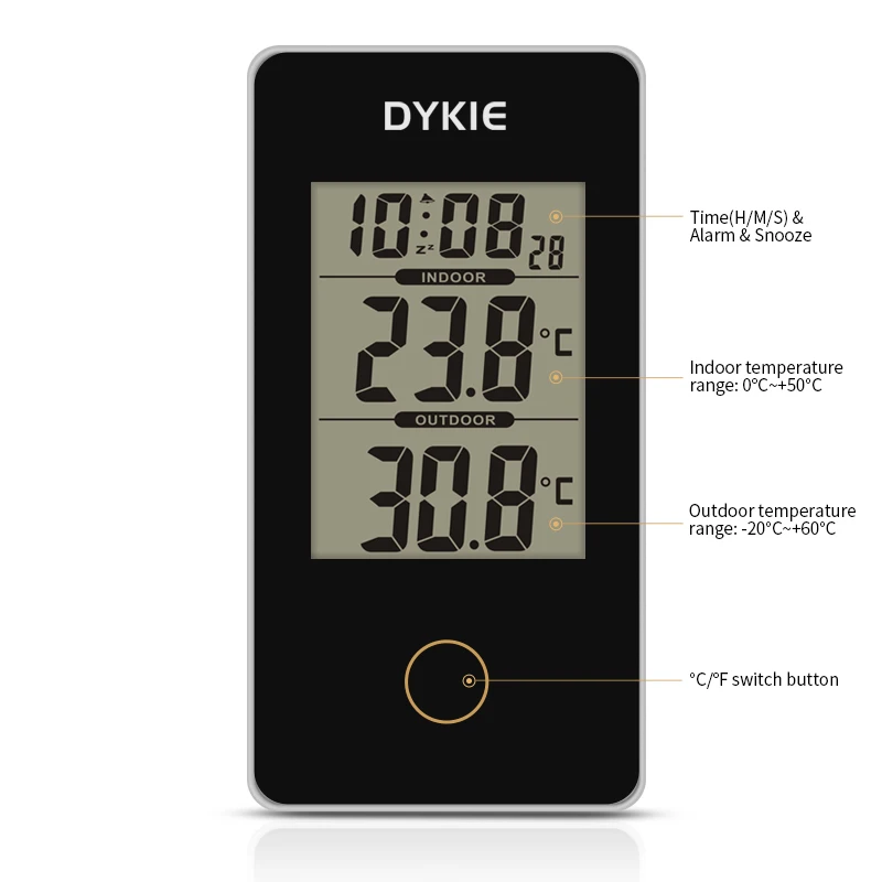 DYKIE Горячие Стиль Беспроводной/Погодная станция с цифровой ЖК дисплей домашний