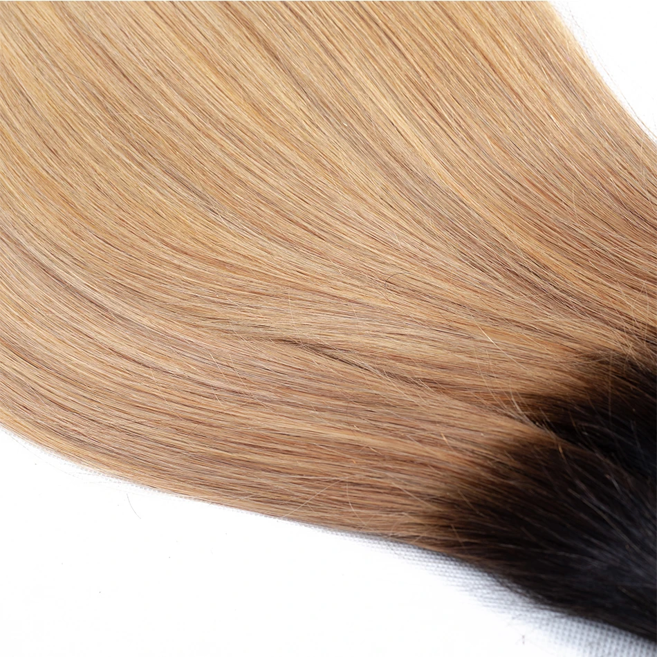 Abdo Color 1B/27 перуанские прямые волосы плетение Омбре накладные два тона Remy пучки