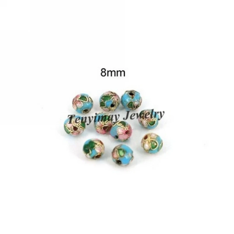 8 мм китайская перегородчатая эмаль бисер смешанный цвет модный аксессуар DIY 100