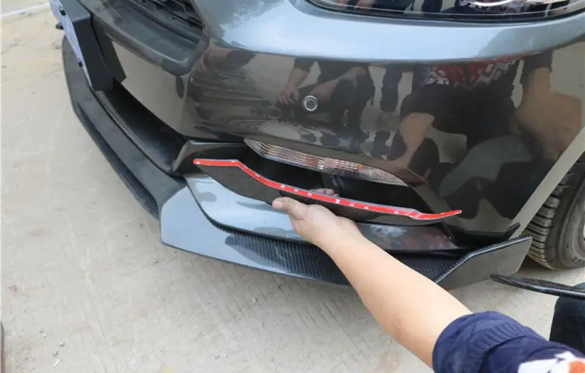 Mustang из натурального углеродного волокна переднего бампера разветвители боковые