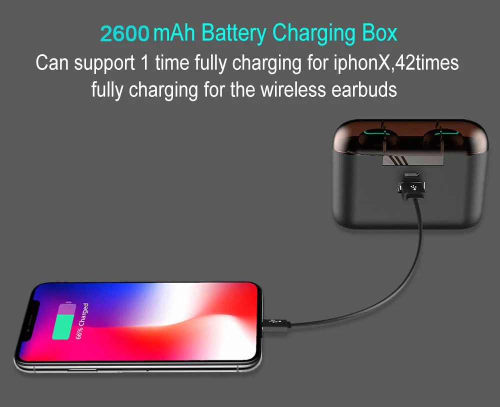 Беспроводные наушники XGODY Q32P TWS, Bluetooth 5,0, наушники, наушники, 2600 мА/ч, высокомощный аккумулятор, зарядная коробка, Hi-Fi Bluetooth гарнитура