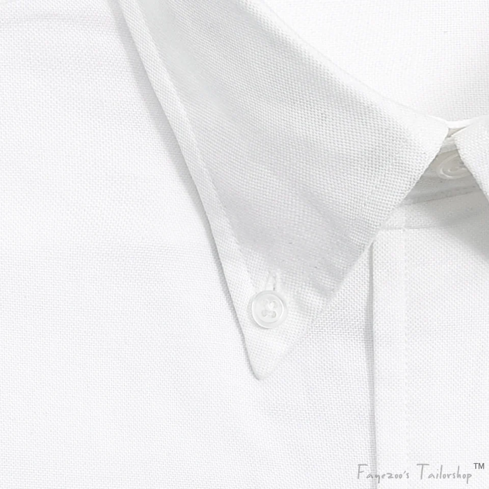 Fayezoo Oversize Non-Iron 100% хлопок Оксфорд-кнопка вниз воротник Япония Стиль белый