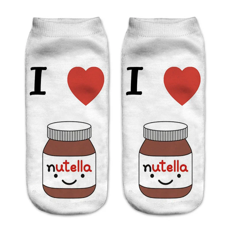 Забавные женские носки Dreamlikelin с 3D принтом Nutella пончики конфетные Harajuku до