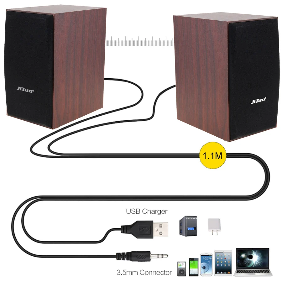 3D стерео сабвуфер 2,1 PC динамик Портативный бас Музыка DJ Саундбар ТВ USB Компьютерные колонки для ноутбука