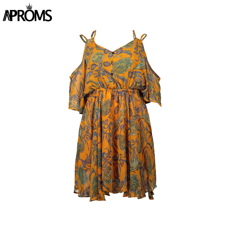 Aproms Vestidos летнее платье с цветочным принтом в стиле бохо, сексуальное элегантное платье с высокой талией, Свободные повседневные платья, женские пляжные вечерние Сарафаны - Цвет: Pattern5