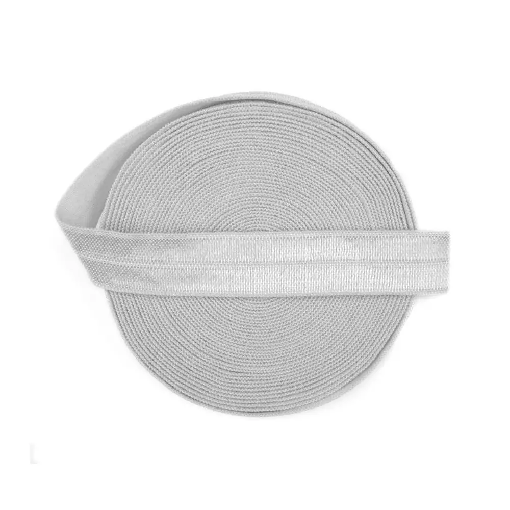Light Silver Расческа 5 ярдов 5/8 дюйма 1,5 см, однотонная блестящая эластичная лента из спандекса и сатина для детей, повязка на голову, кружевная отделка, сделай сам, шитье - Цвет: Light Silver