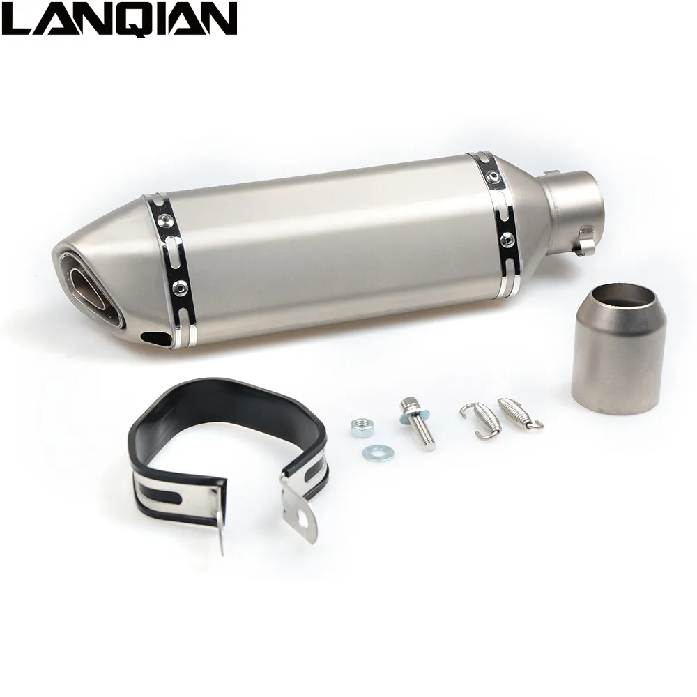 38- 51MM Carbon fiber Motorcycle Escape Modified Muffle Exhaust Pipe for 125 200 390 690 990 EXC SMC Super R | Автомобили и