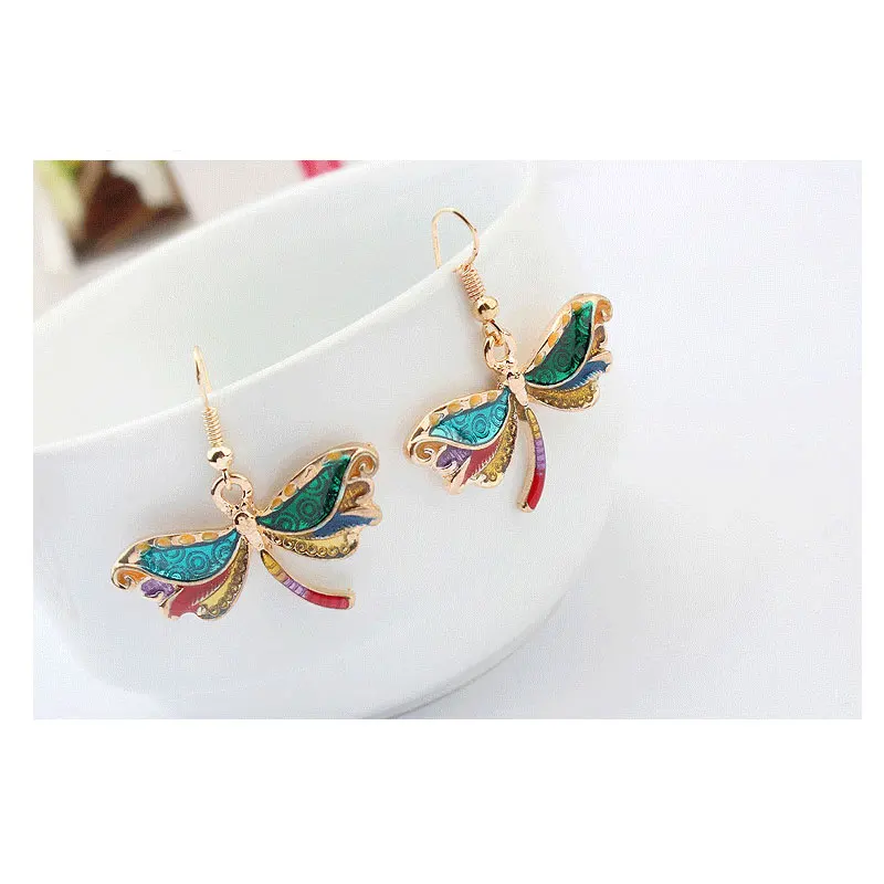 Стрекоза ожерелье эмаль кулон цинковый сплав пластина Новинка 2017 модный набор