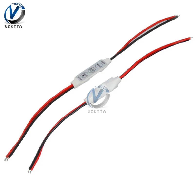 Мини 3 клавиши Диммер для одного цвета LED Яркость контроллер переключатель 3528 5050