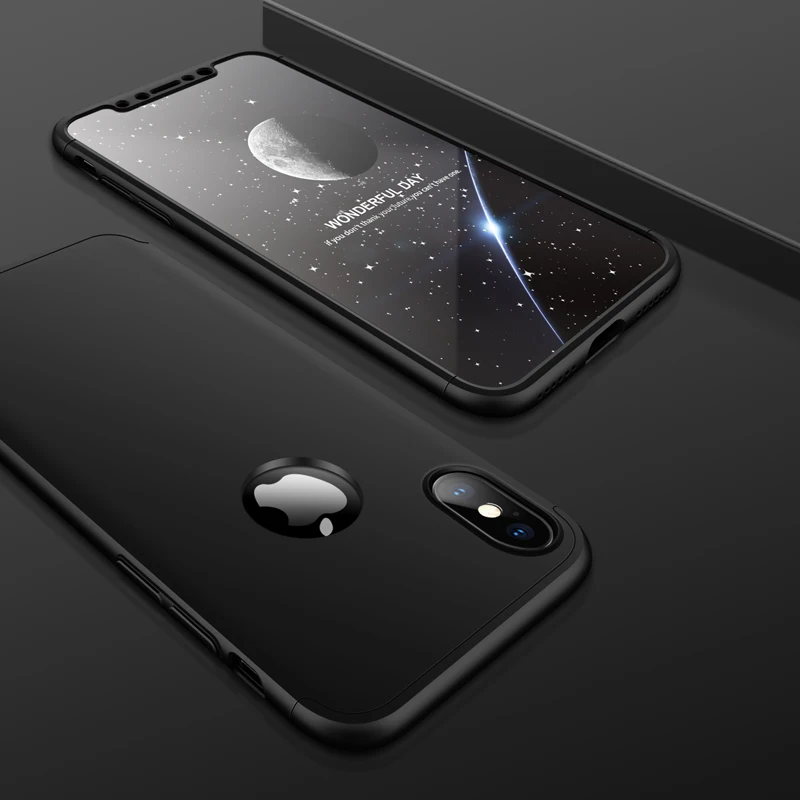 Luxury ShockProof Back Cover For iPhone X Case Removable 3 in 1 Full Protection Plastic Hard for PC Coques |