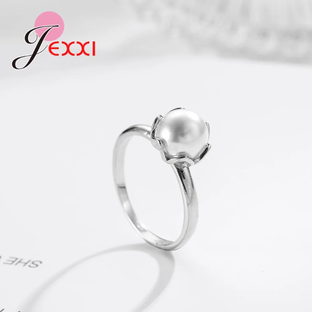 Женское Обручальное кольцо из серебра 925 пробы с жемчугом|Кольца| |