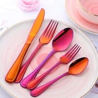 5 pcsset dinnerware set 1810 stainless steel cutlery knife fork spoon tableware western food set high quality flatware set