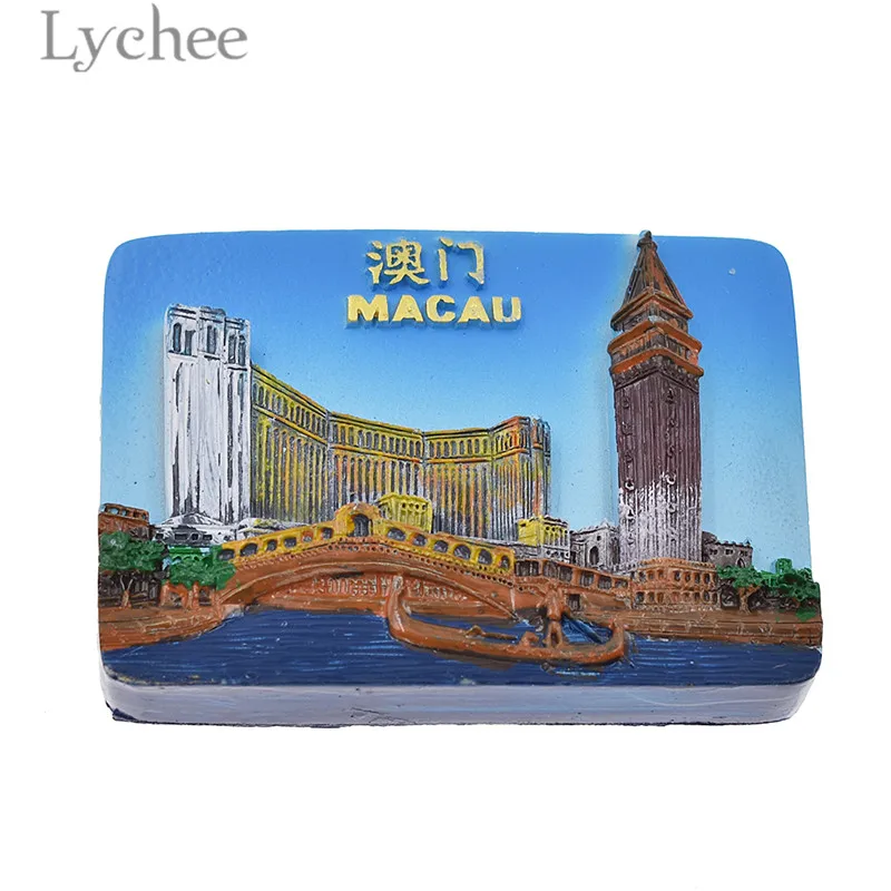 Lychee Life Макао пейзаж магнит на холодильник креативные прямоугольные магниты