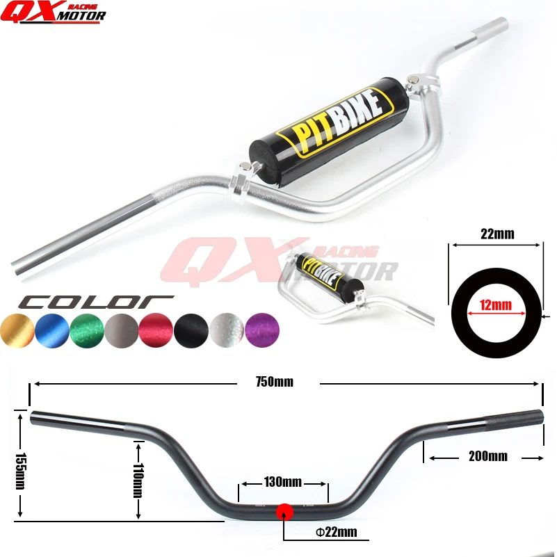 

Руль для мотоцикла 7/8 "22 мм, для kayo bse crf50 crf70 klx110 TTR110 IRBIS Dit Pit Bike MX Мотокросс ATV Quad