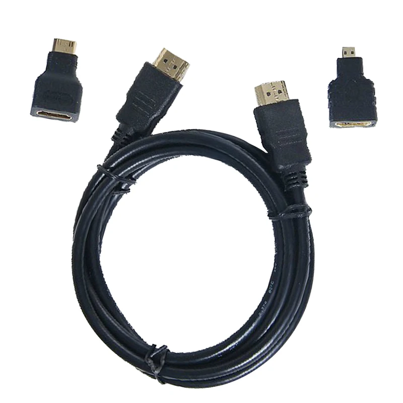 3 в 1 Набор HDMI к Mini Micro кабель для Xbox 360 HDTV 1080P мобильный и т. Д. Золотой адаптер