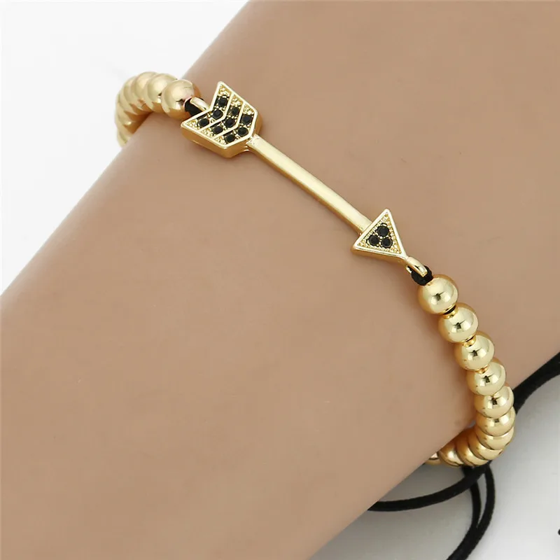 Оптовая продажа медные бусины NADEEM 5 мм золотой цвет микро закрепка CZ стрела