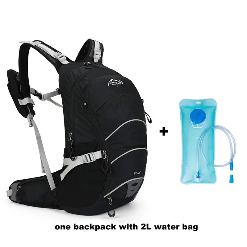 black with water bag Водонепроницаемый 20л велосипедный рюкзак для горного велосипеда, гидратационные сумки для велосипеда, для езды на велосипеде, дышащий эргономичный рюкзак, без сумки для воды - Color: black with water bag