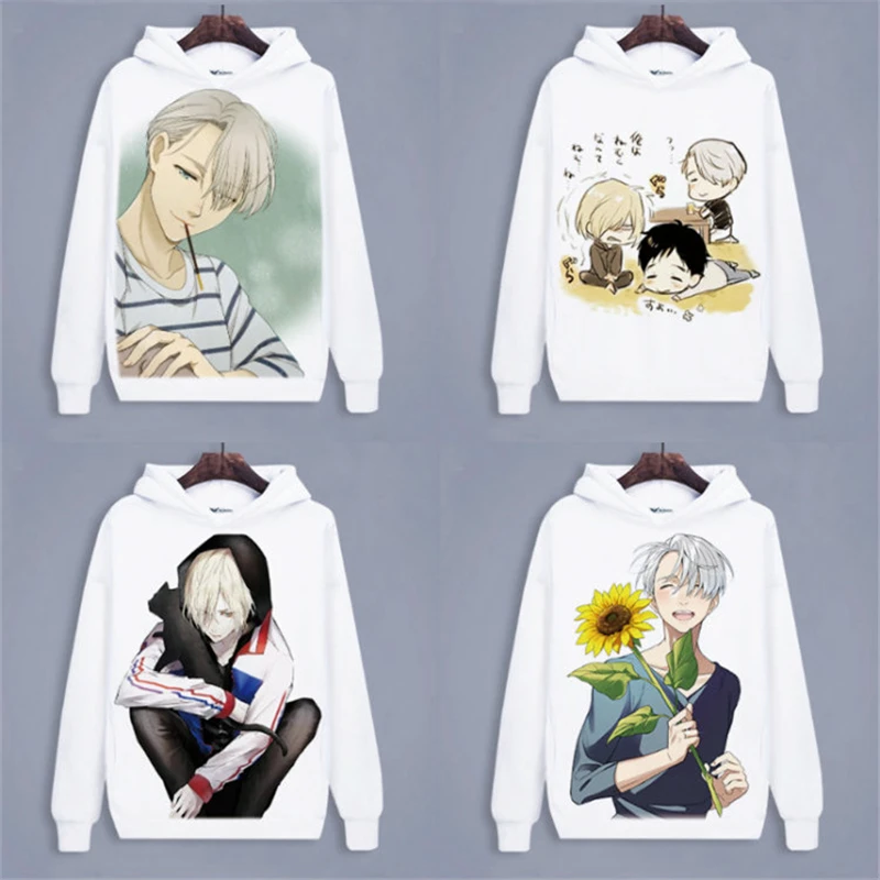Аниме Юри! На ICE Yuri Katsuki Victor Nikiforov Plisetsky куртка с капюшоном Косплей толстовки