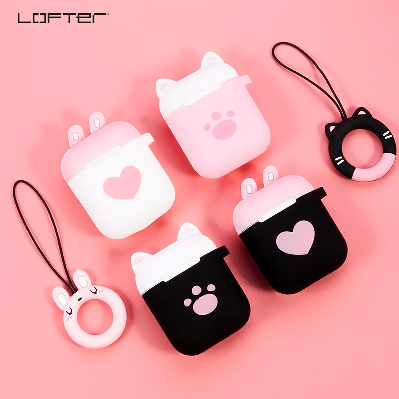 LOFTER милый мягкий силиконовый защитный чехол с котенком для AirPods Беспроводная